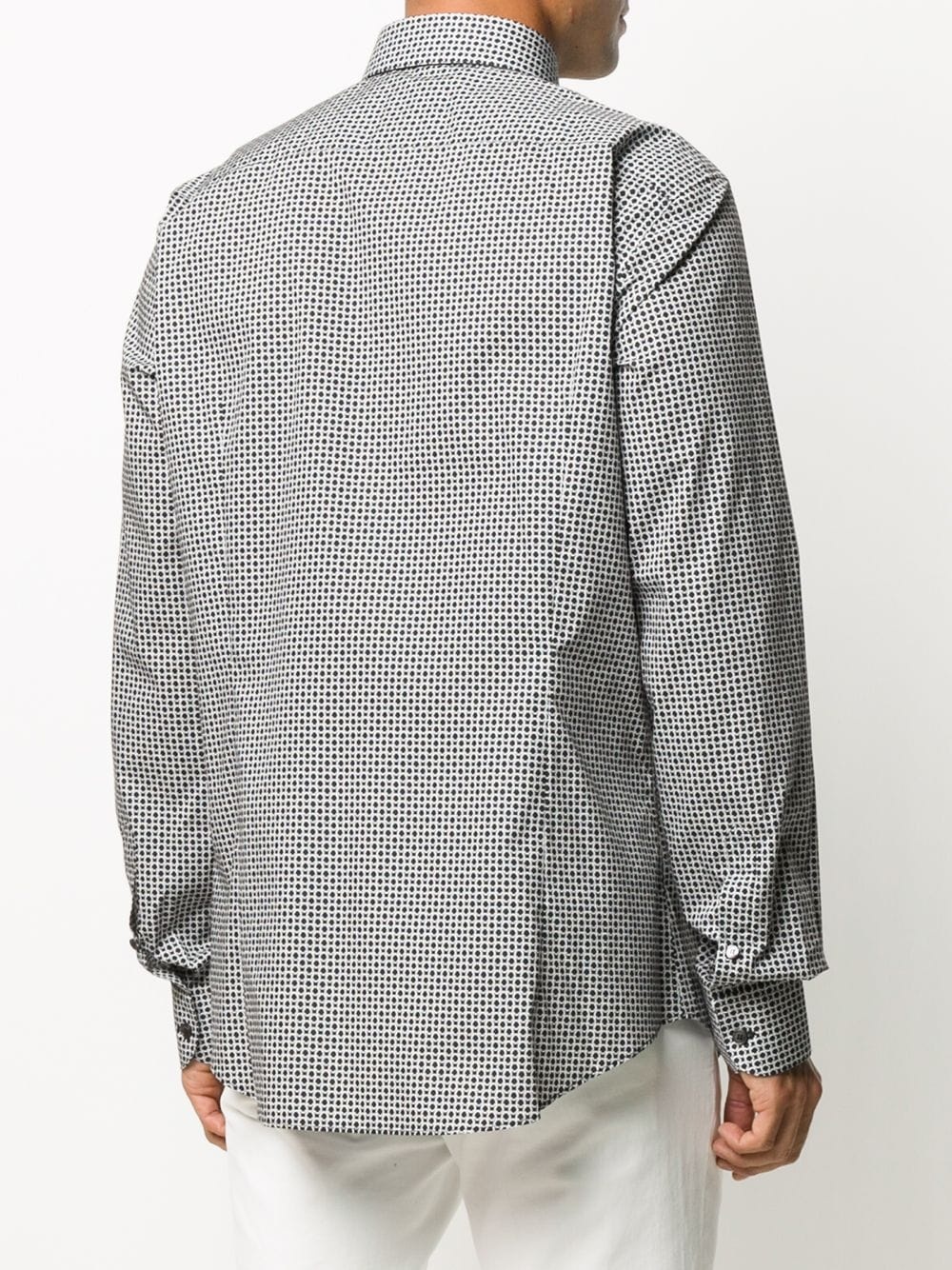 gancini print button-down shirt - 4