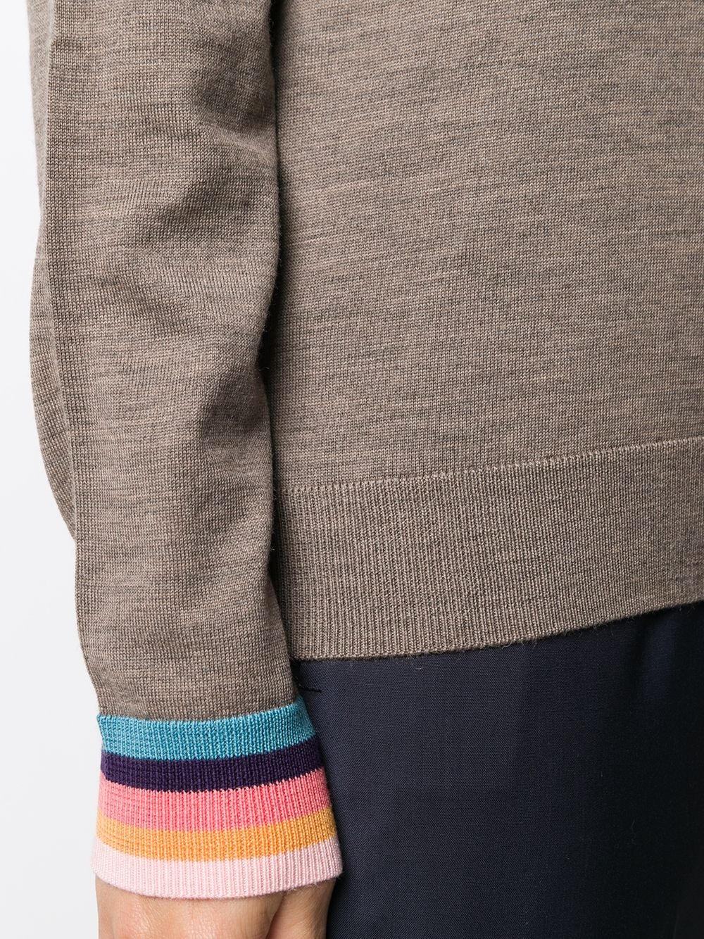 stripe-detail knitted jumper - 5