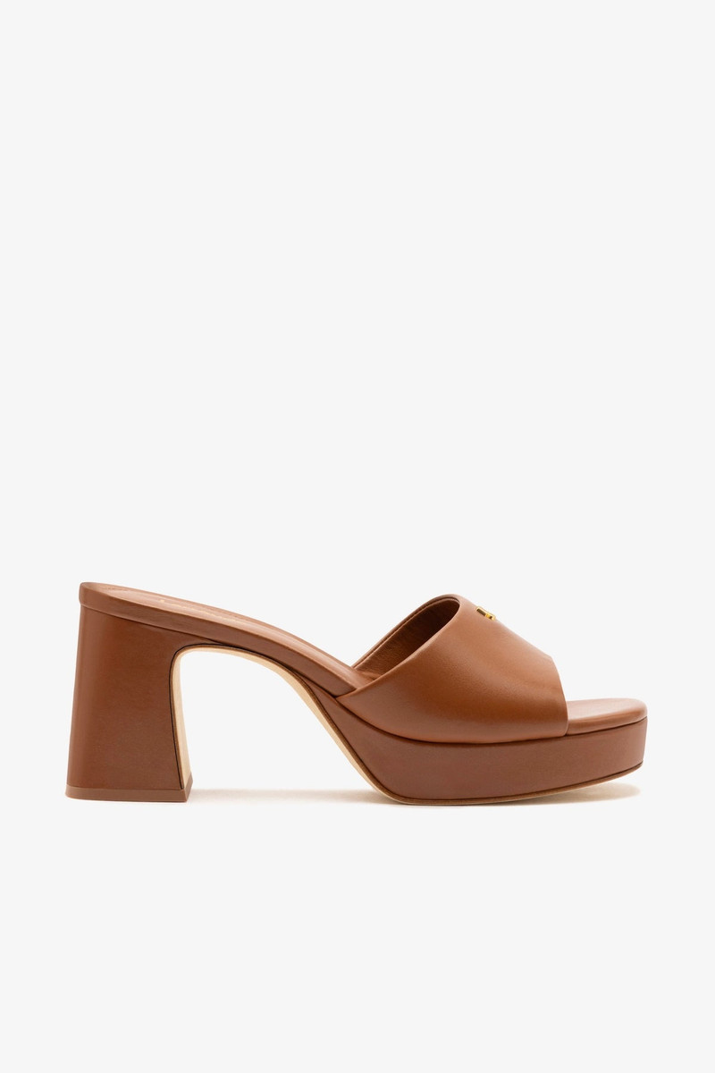 Dolly Low Mule In Caramel Leather 1