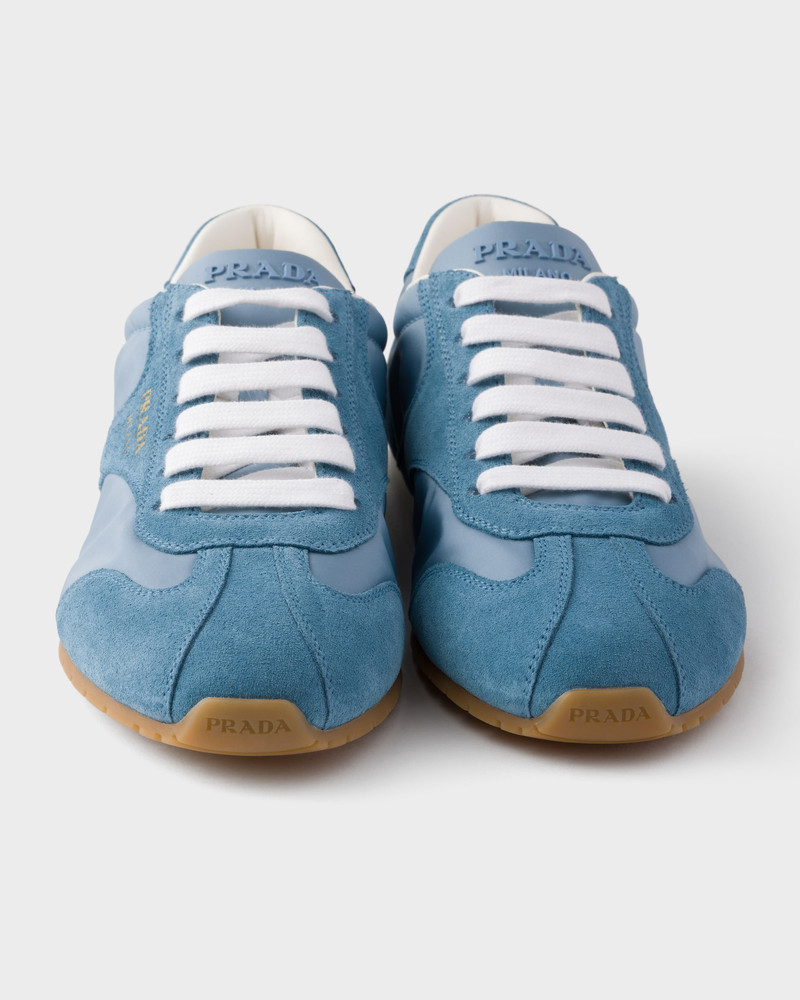 Re-Nylon and suede laced sneakers 6