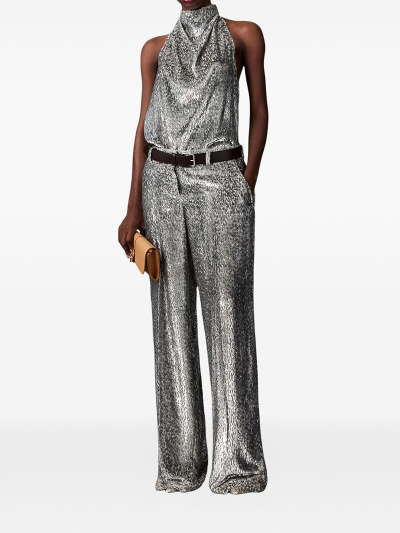 Stella McCartney halterneck textured-velvet top outlook