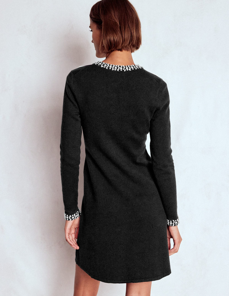 Embellished Knitted Dress-Black 5