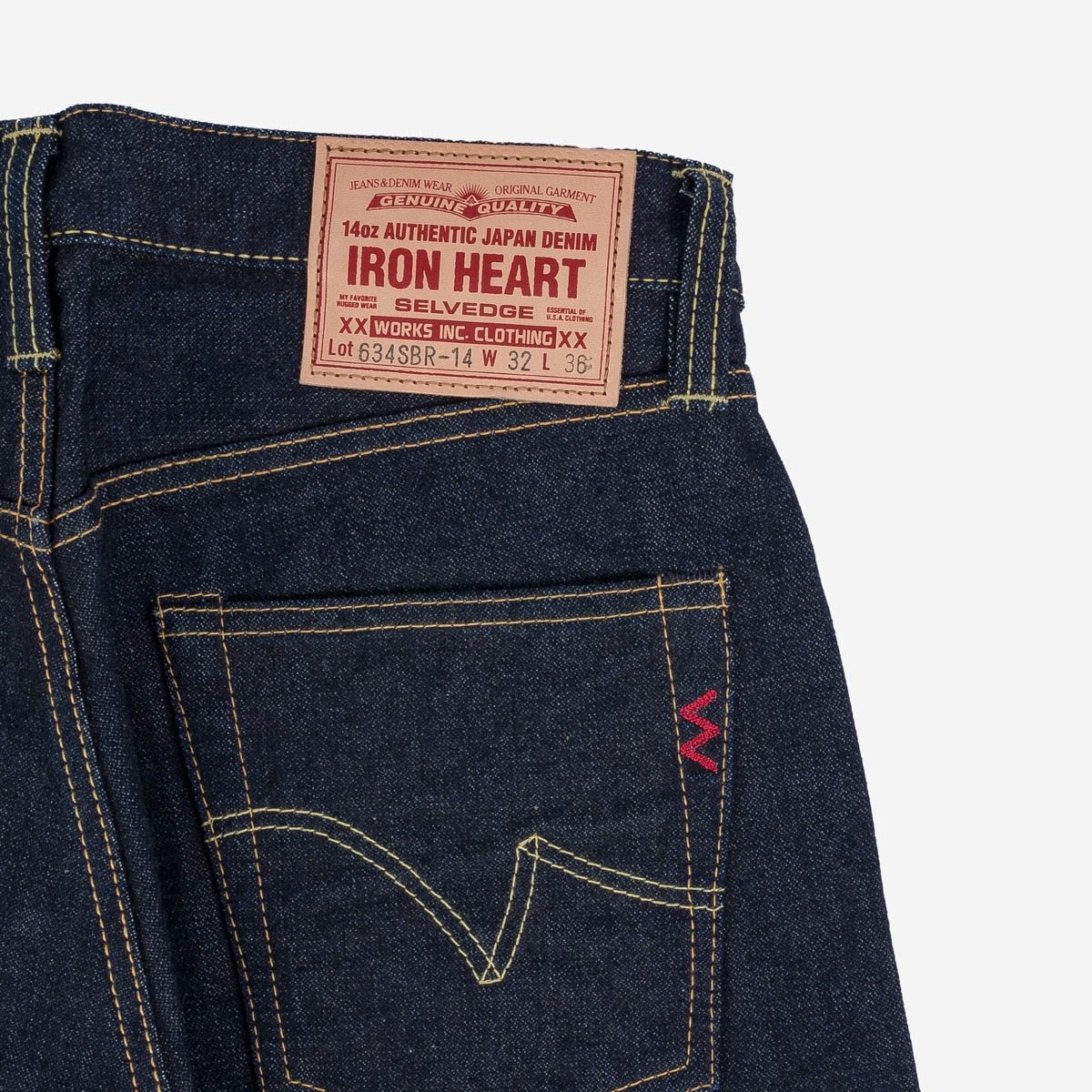 IH-634SBR-14 14oz Broken Twill Selvedge Denim Straight Cut Jeans - Indigo - 6
