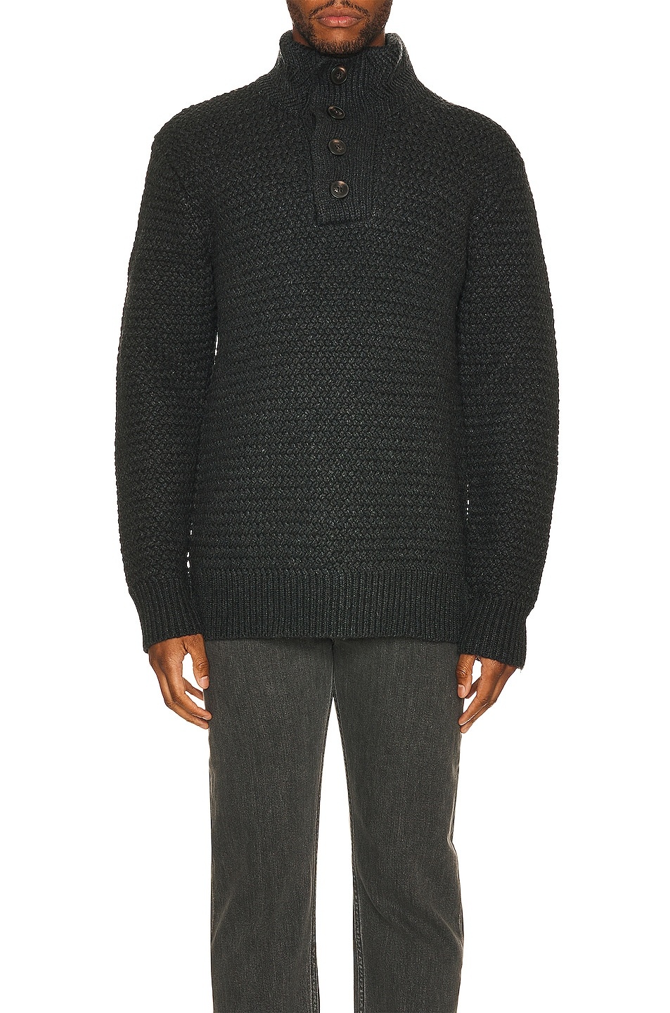 Mens Funnel Neck Military Sweater - 3