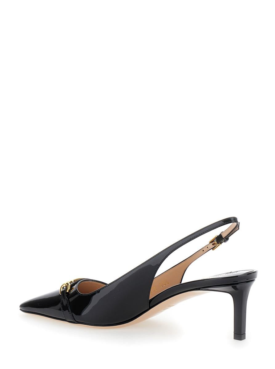 Tom Ford Black Slingback Pumps With T Logo Detail In Patent Leather Woman - 3