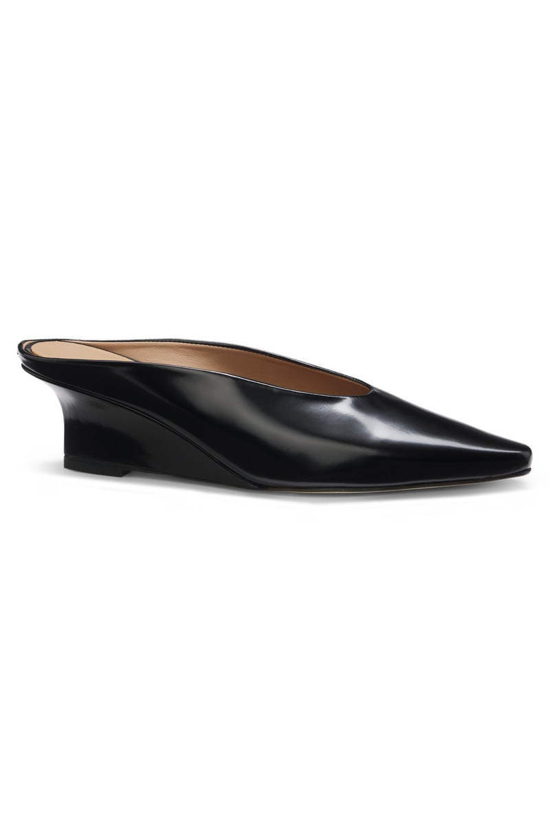 WEDGE-HEEL MULES IN LEATHER 1