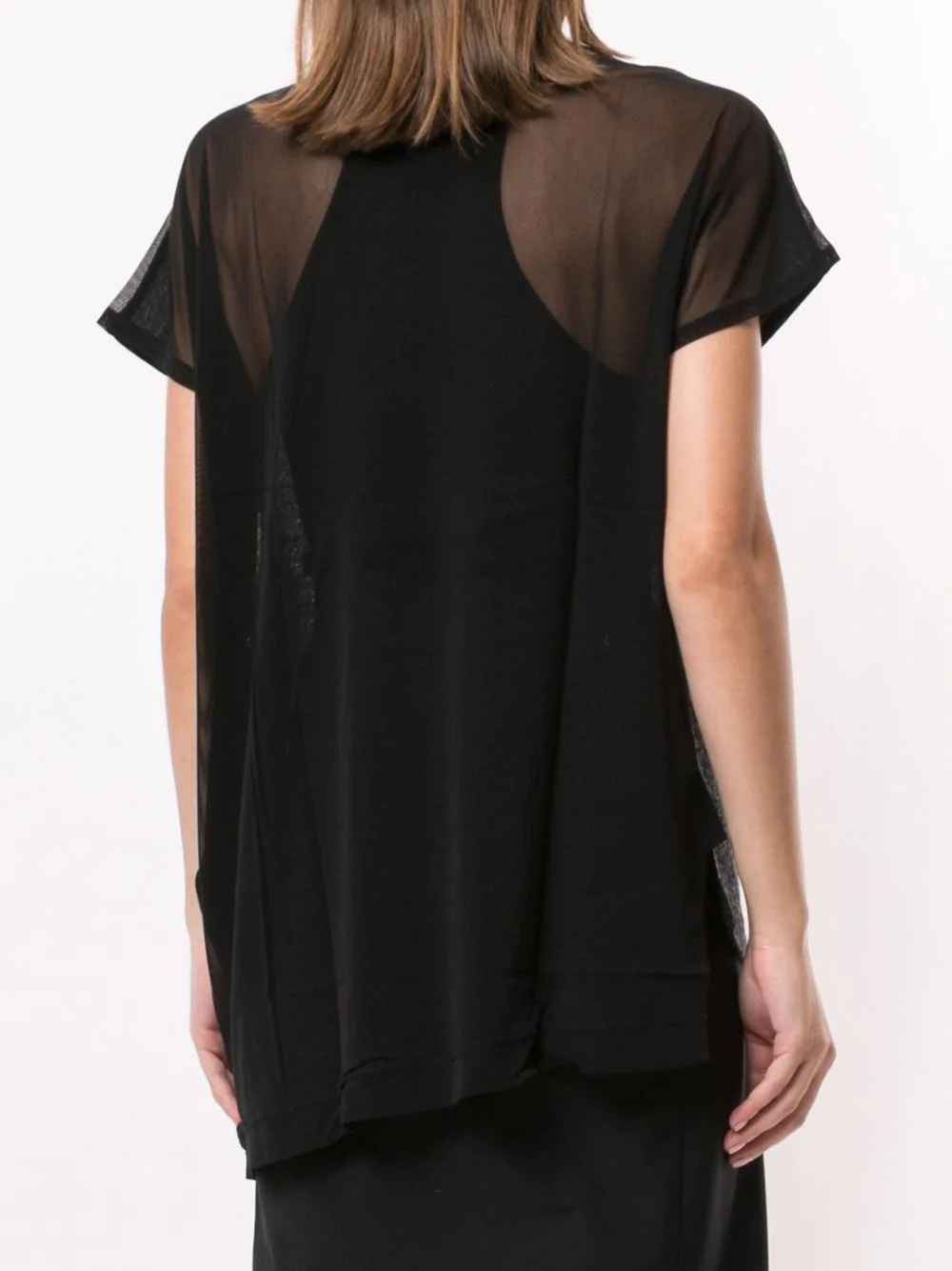 asymmetric draped T-shirt - 4