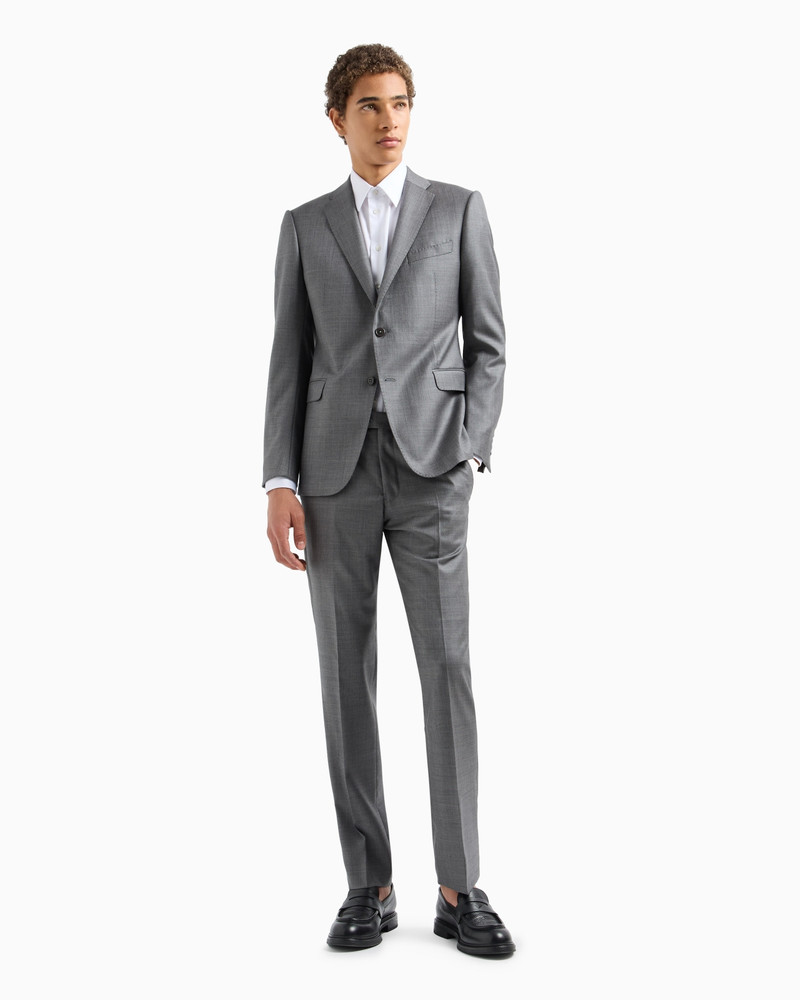 Single-breasted slim-fit suit in a silky-finish grisaille 2