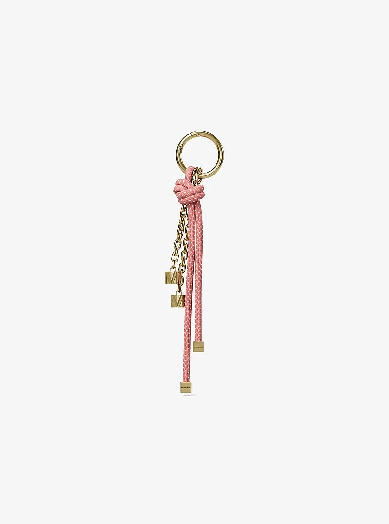 Gold-Tone and Speckled Cord Bag Charm - 1