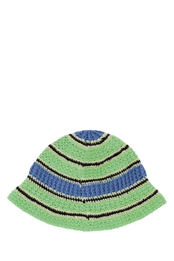 ハット STELLA McCARTNEY Embroidered Crochet Hat Stella McCartney Yellow Red Embroidered Crochet Hat for