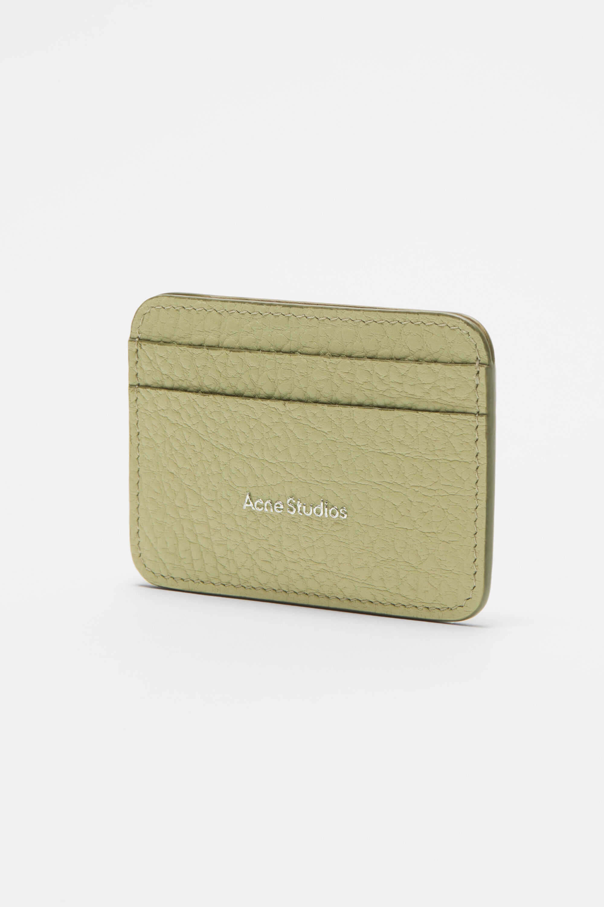 Leather card holder - Sage green/herb green - 3