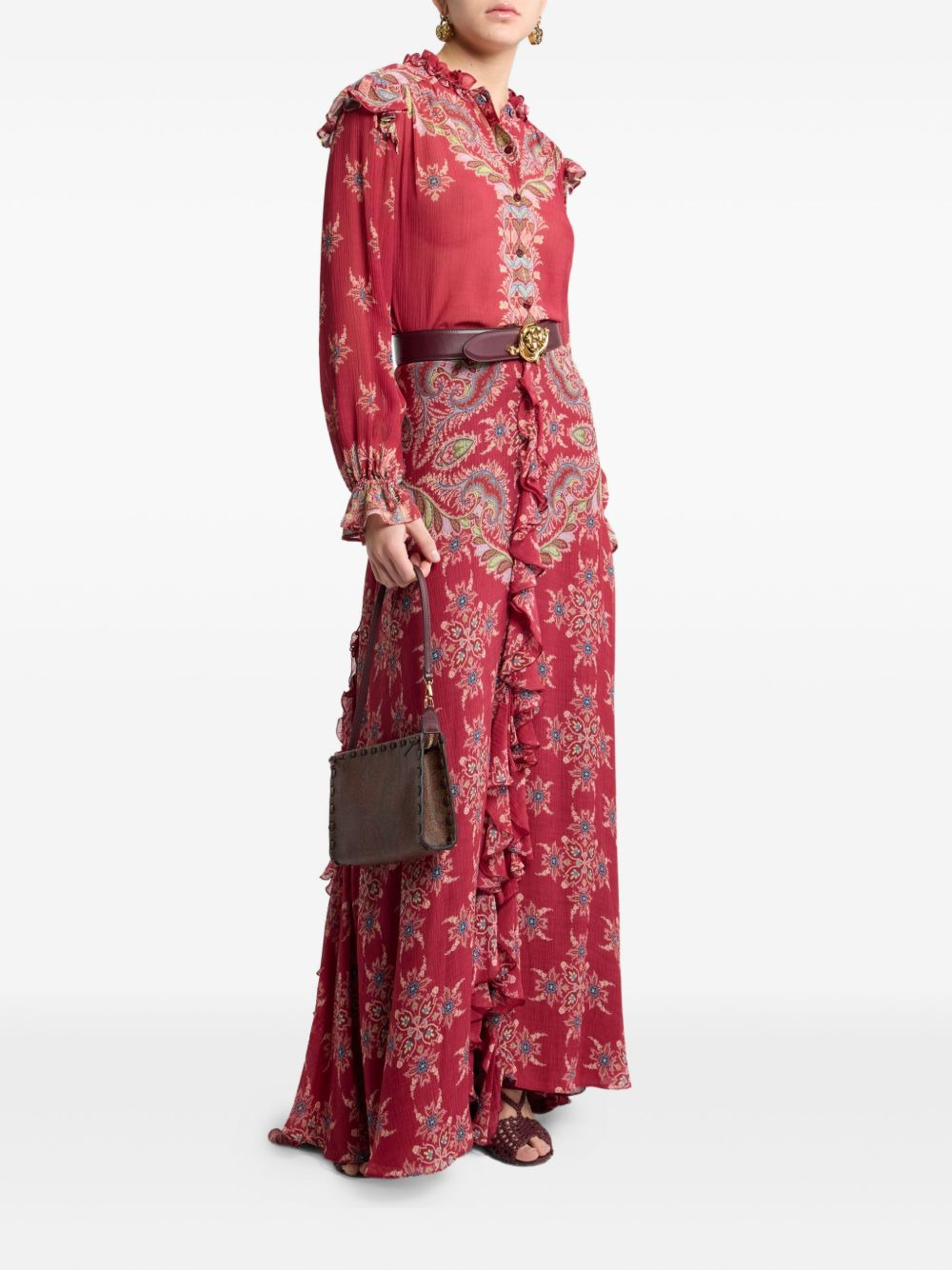 ruffled paisley-print blouse - 2