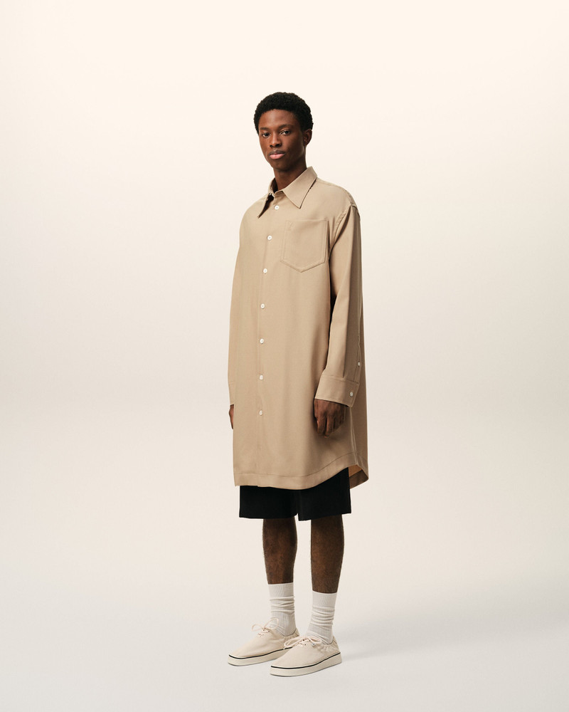 BEIGE NEW WOOL AMI DE COEUR WIDE SHIRT DRESS 6