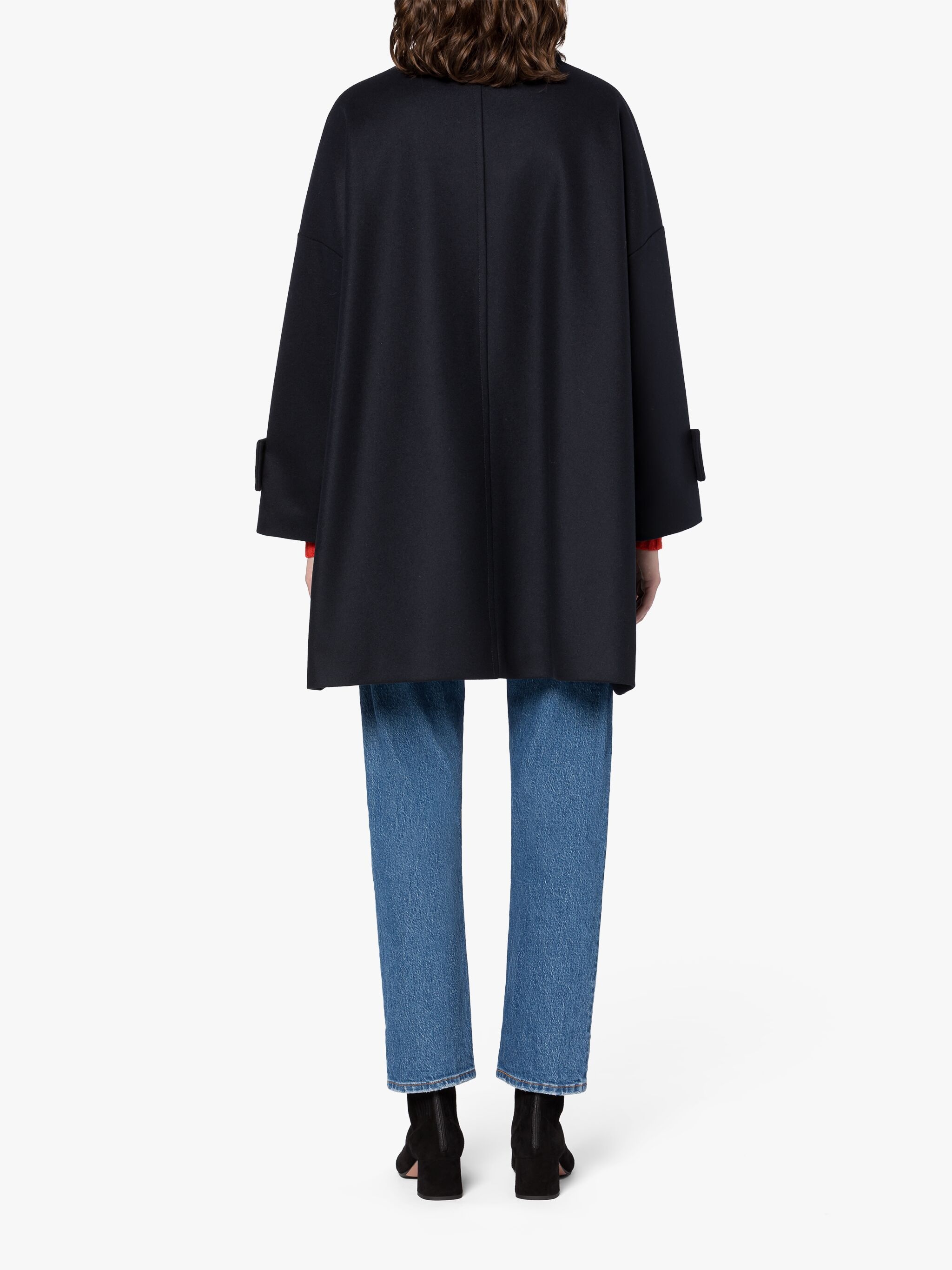 HUMBIE NAVY WOOL OVERCOAT - 4