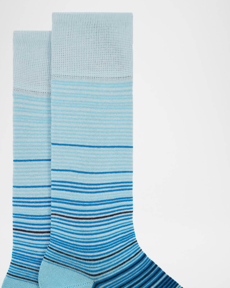 Paul Smith Men's Marcel Ombre Thin Stripe Cotton Crew Socks outlook