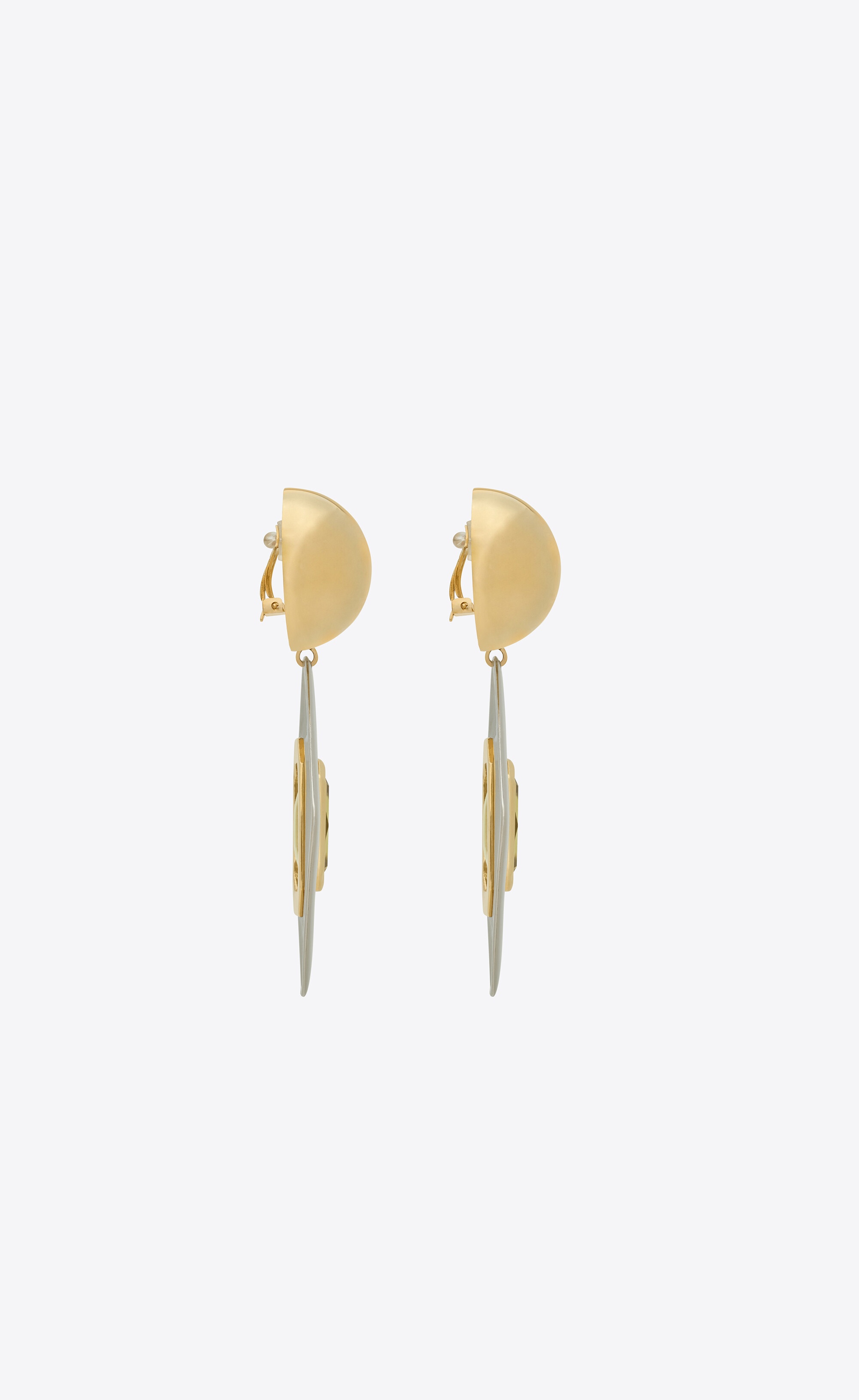 geometric earrings in resin and metal - 3