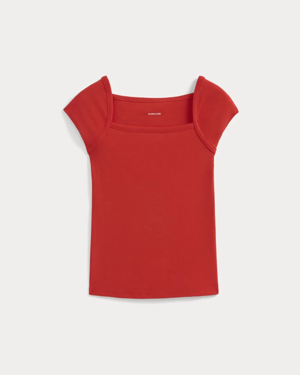 RETROSOFT COTTON SQUARE-NECK TEE - 1