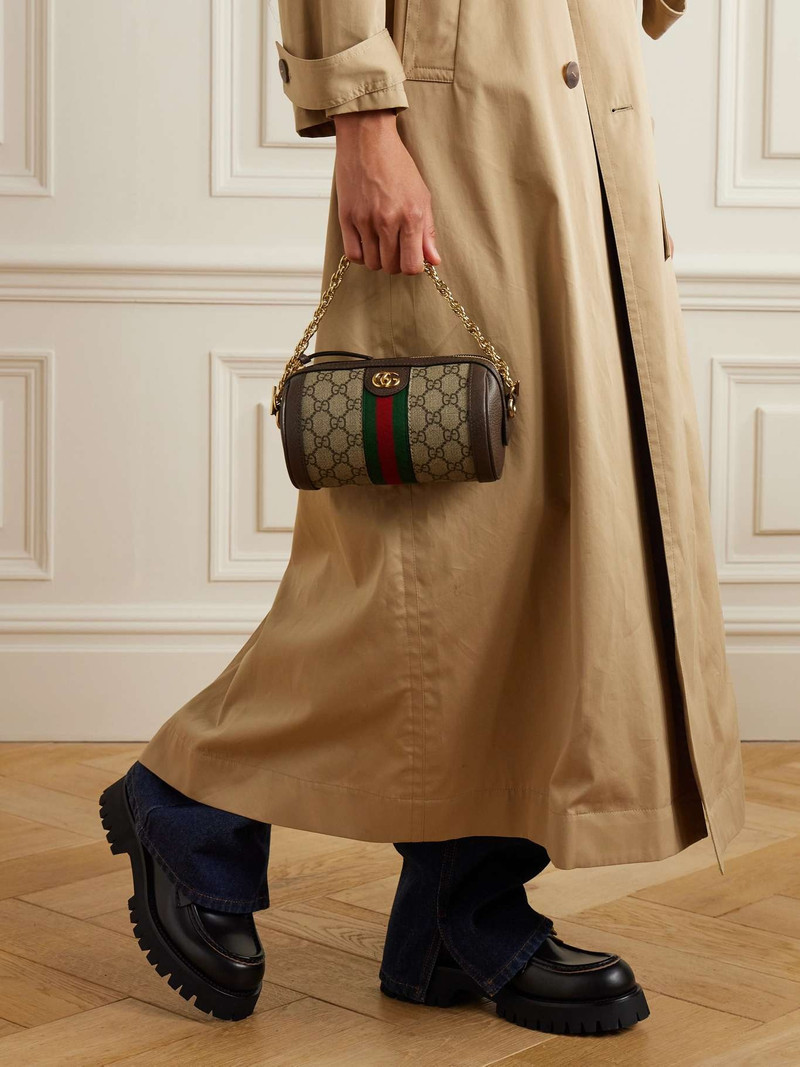 Ophidia mini leather and webbing-trimmed printed coated-canvas shoulder bag 6
