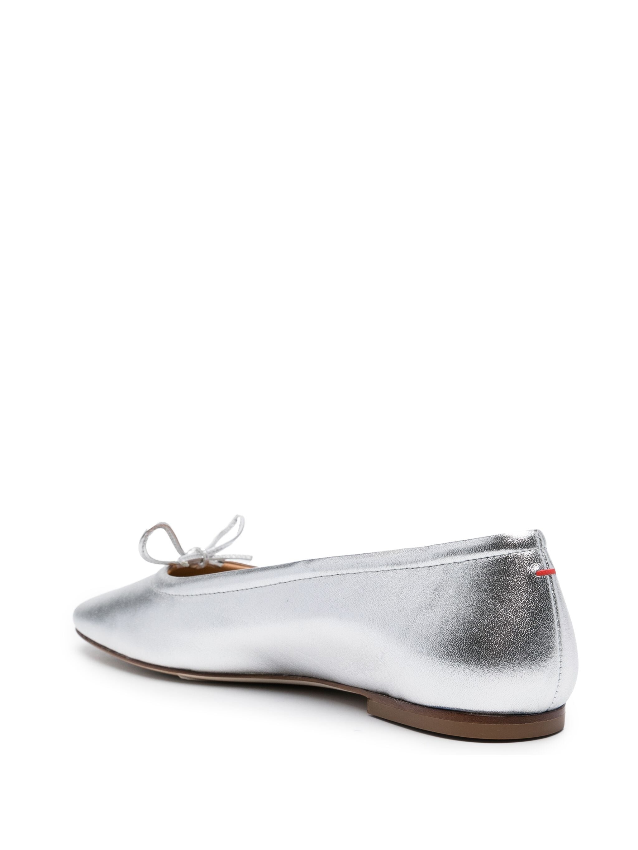 Metallic Leather Ballerina Shoes - 3