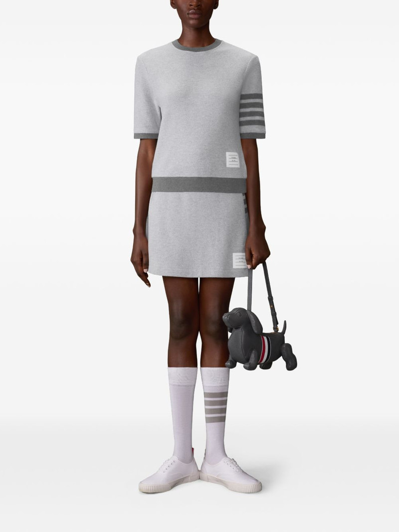 Thom Browne textured pique 4-bar mini skirt outlook