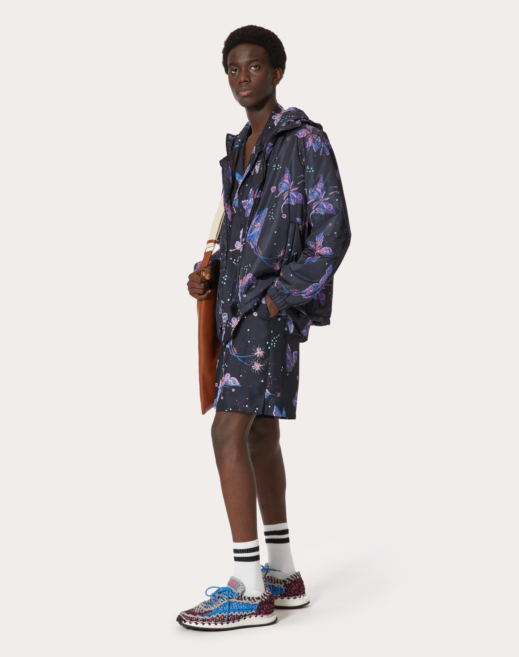 SILK BERMUDA SHORTS WITH VALENTINO UTOPIA BUTTERFLY PRINT - 2