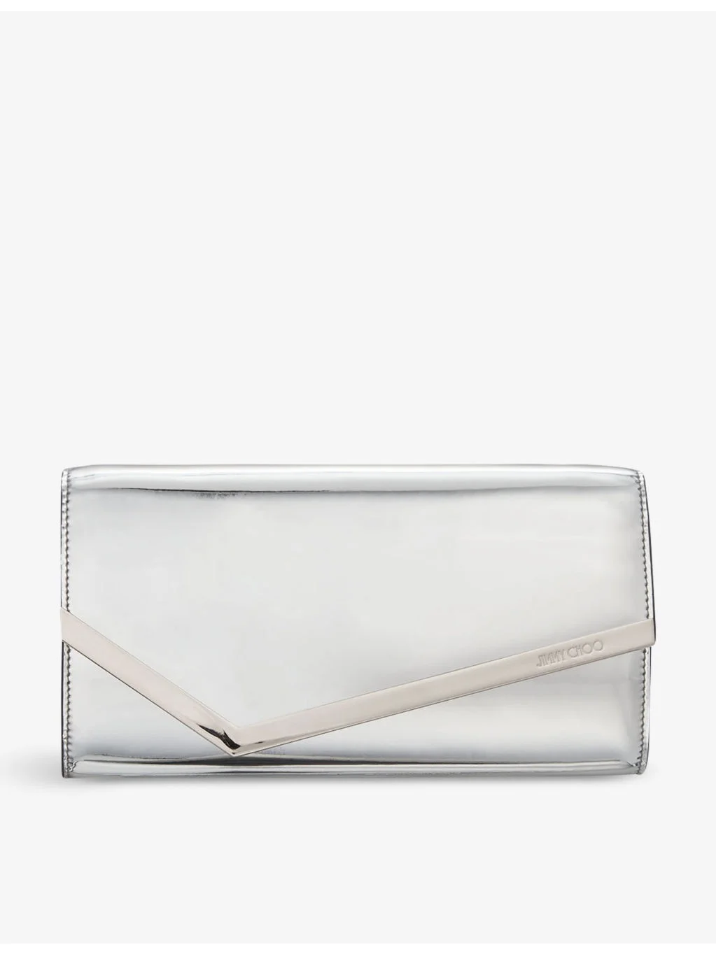Emmie mirrored-fabric clutch - 1