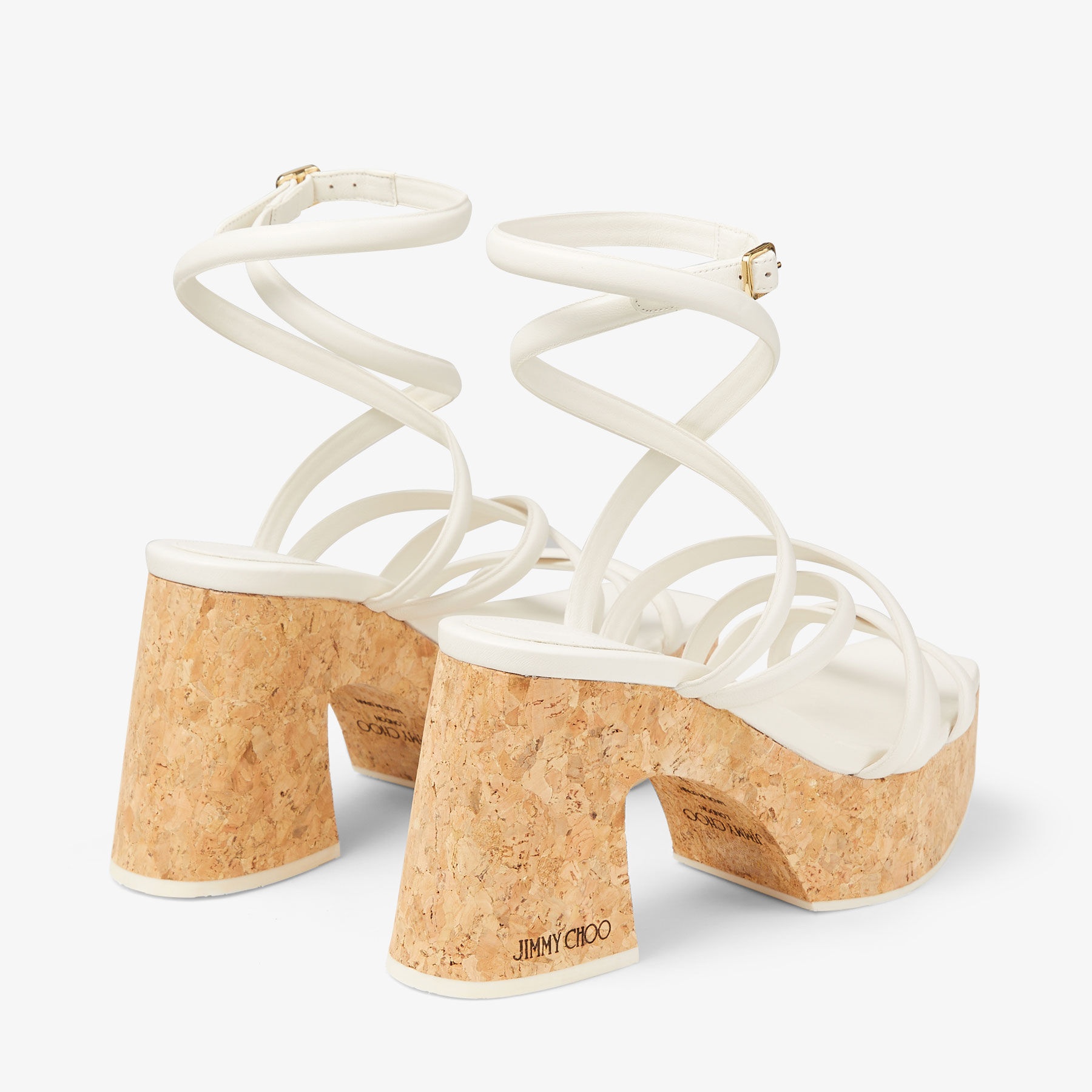 Cecelia 95
Latte Nappa Leather Wedge Sandals - 7