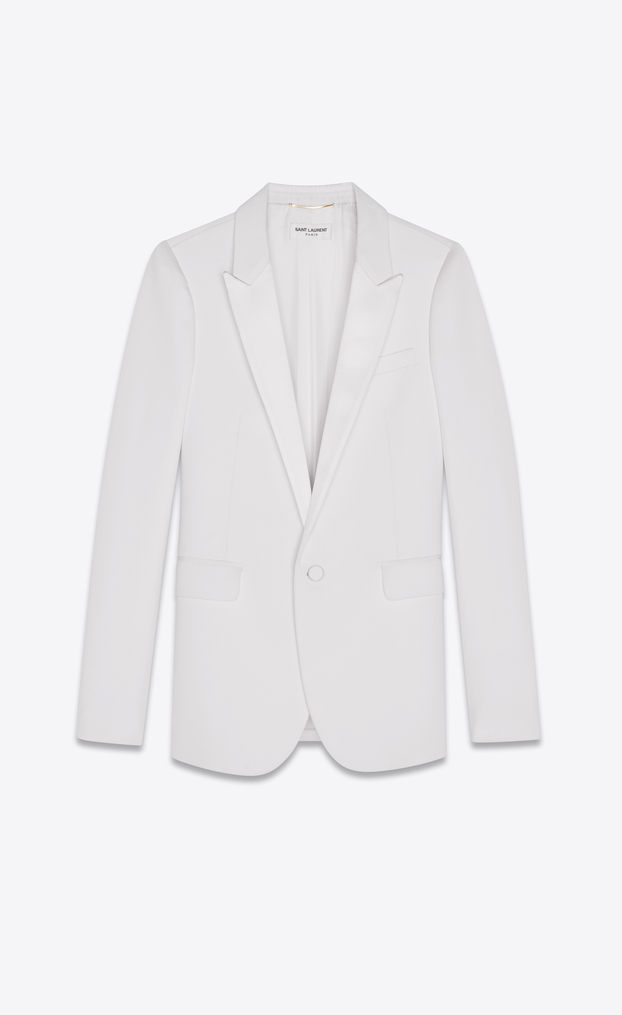 notched collar tuxedo jacket in grain de poudre saint laurent - 1