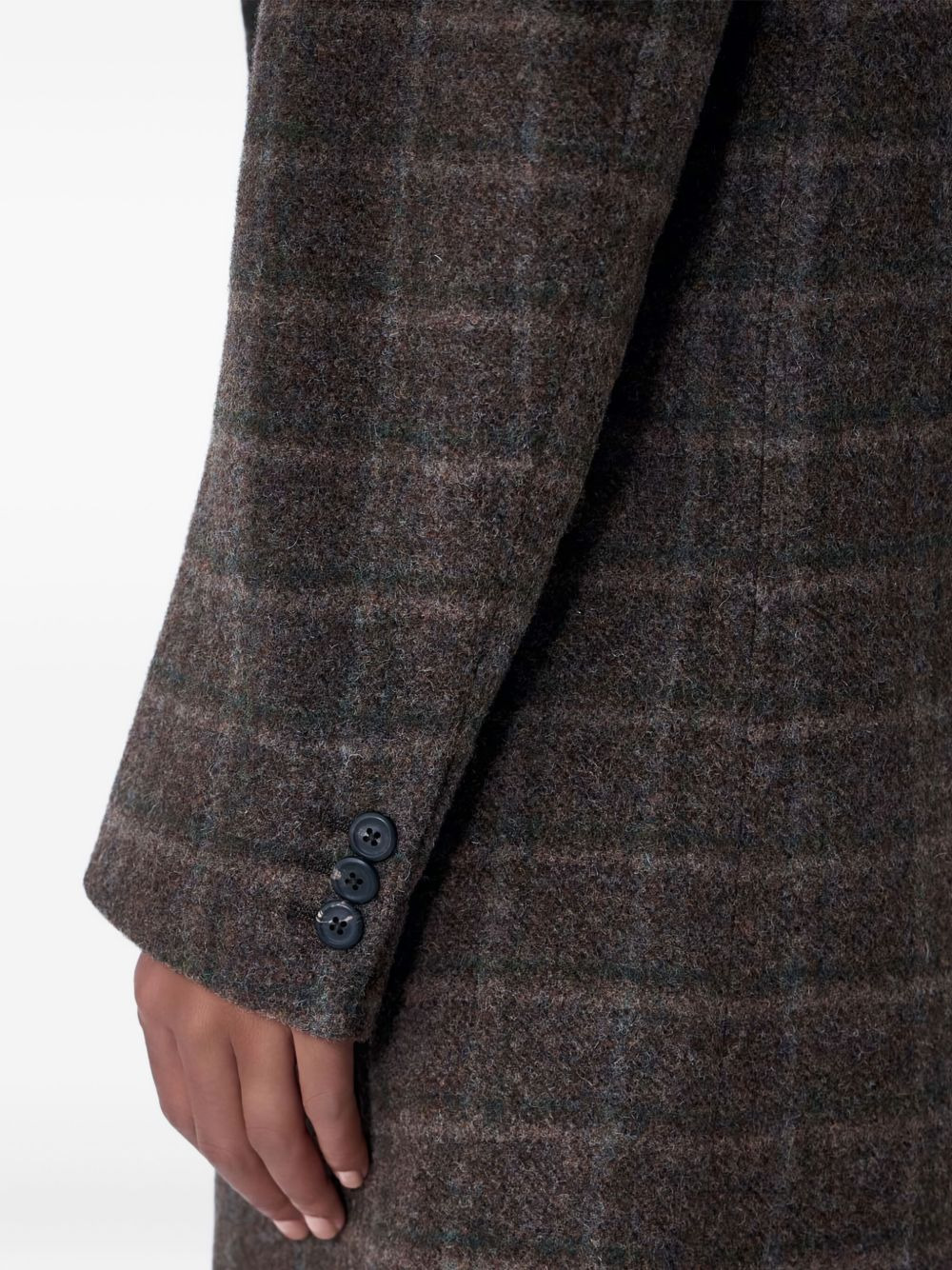 Manta checked single-breasted coat - 4