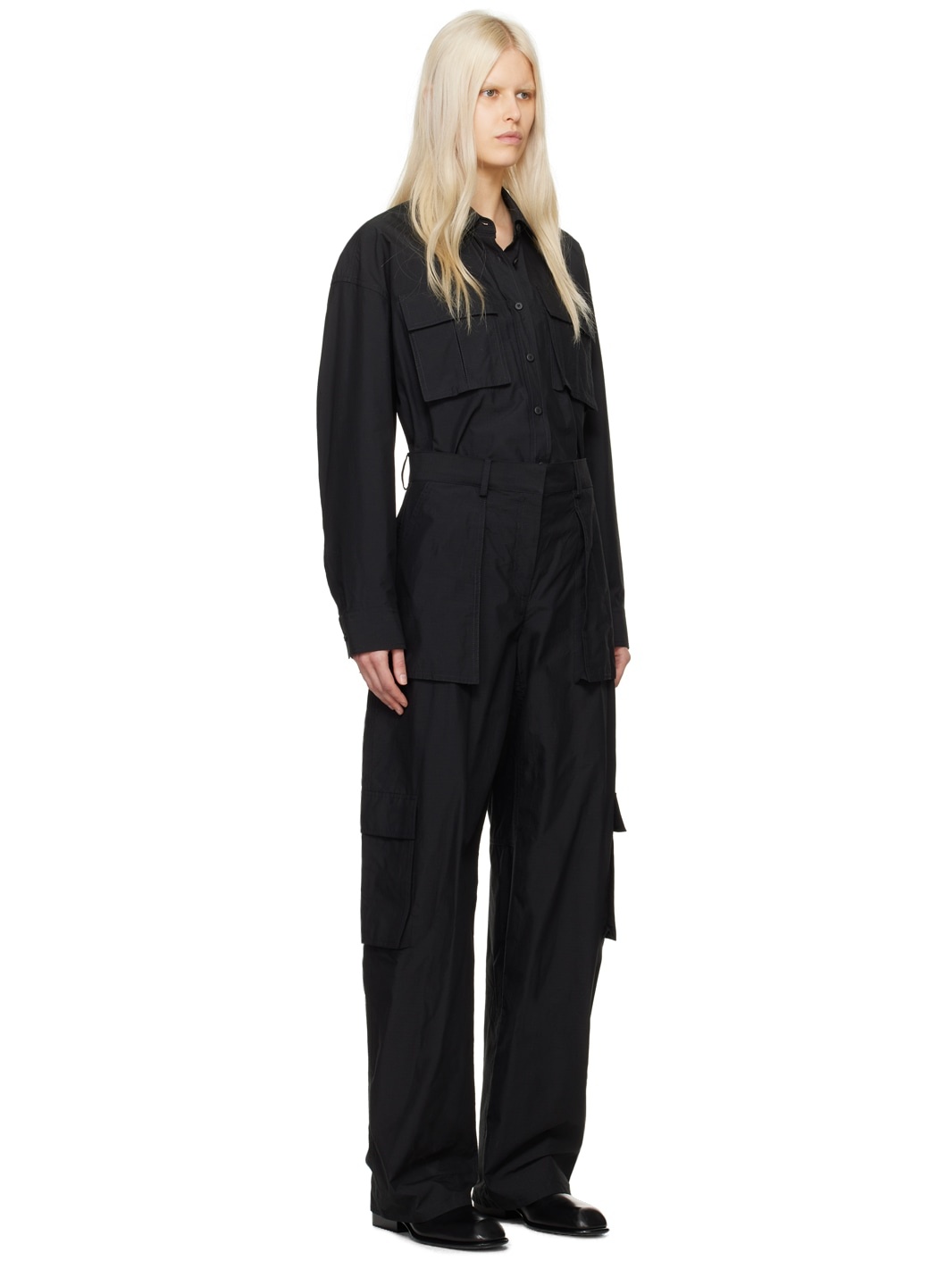 Alexander Wang Black Button-Up Jumpsuit | ssense | REVERSIBLE