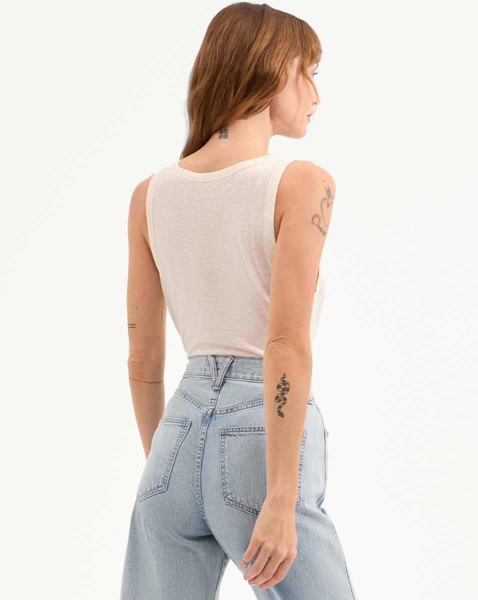 HARRISON COTTON HENLEY TANK TOP - 5