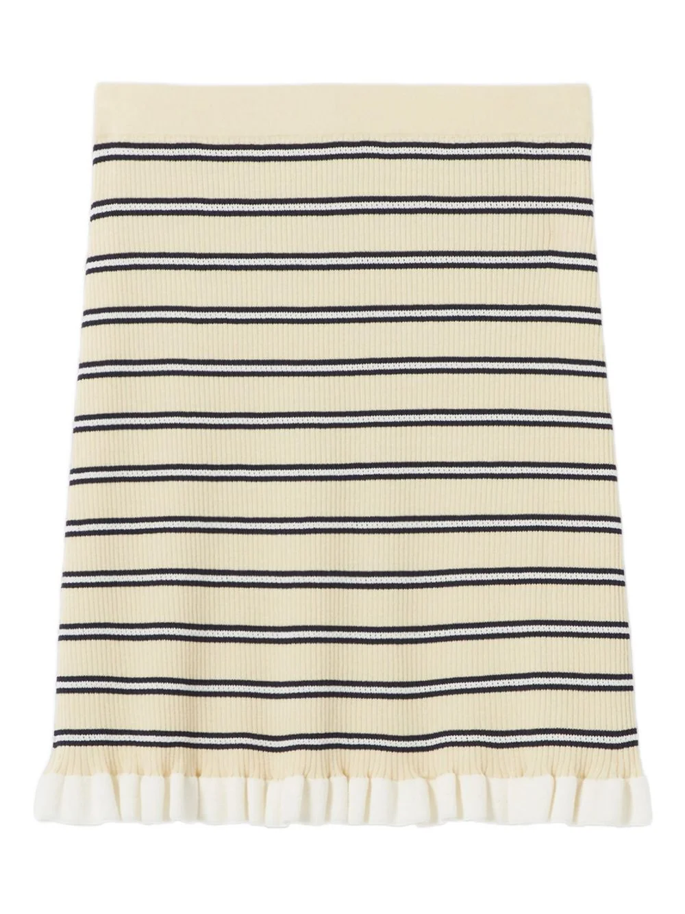 striped ruffled-hem mini skirt - 1