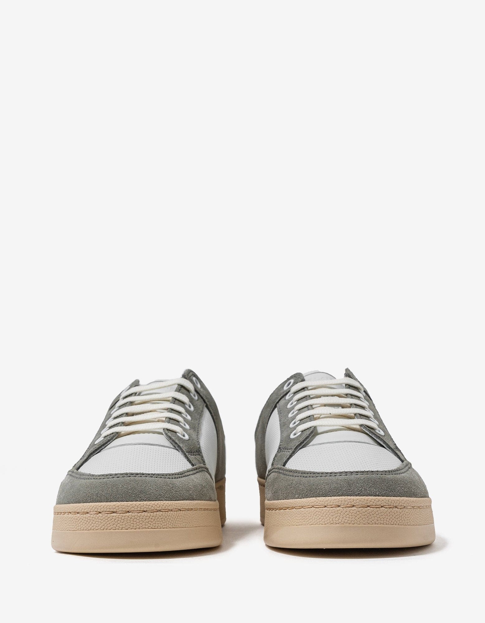 White & Grey SL/61 Leather Trainers - 4