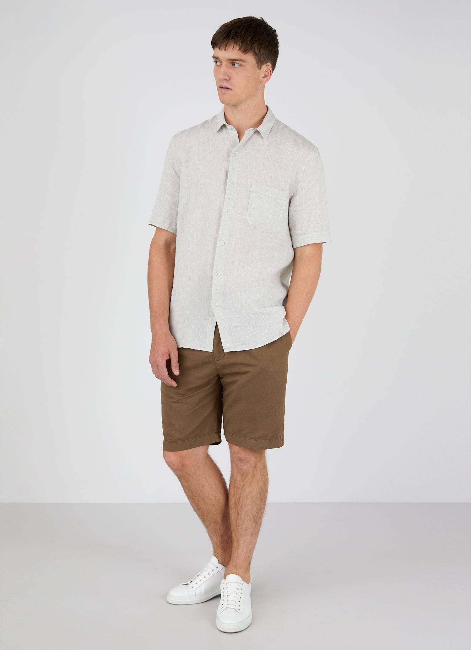 Short Sleeve Linen Shirt - 3