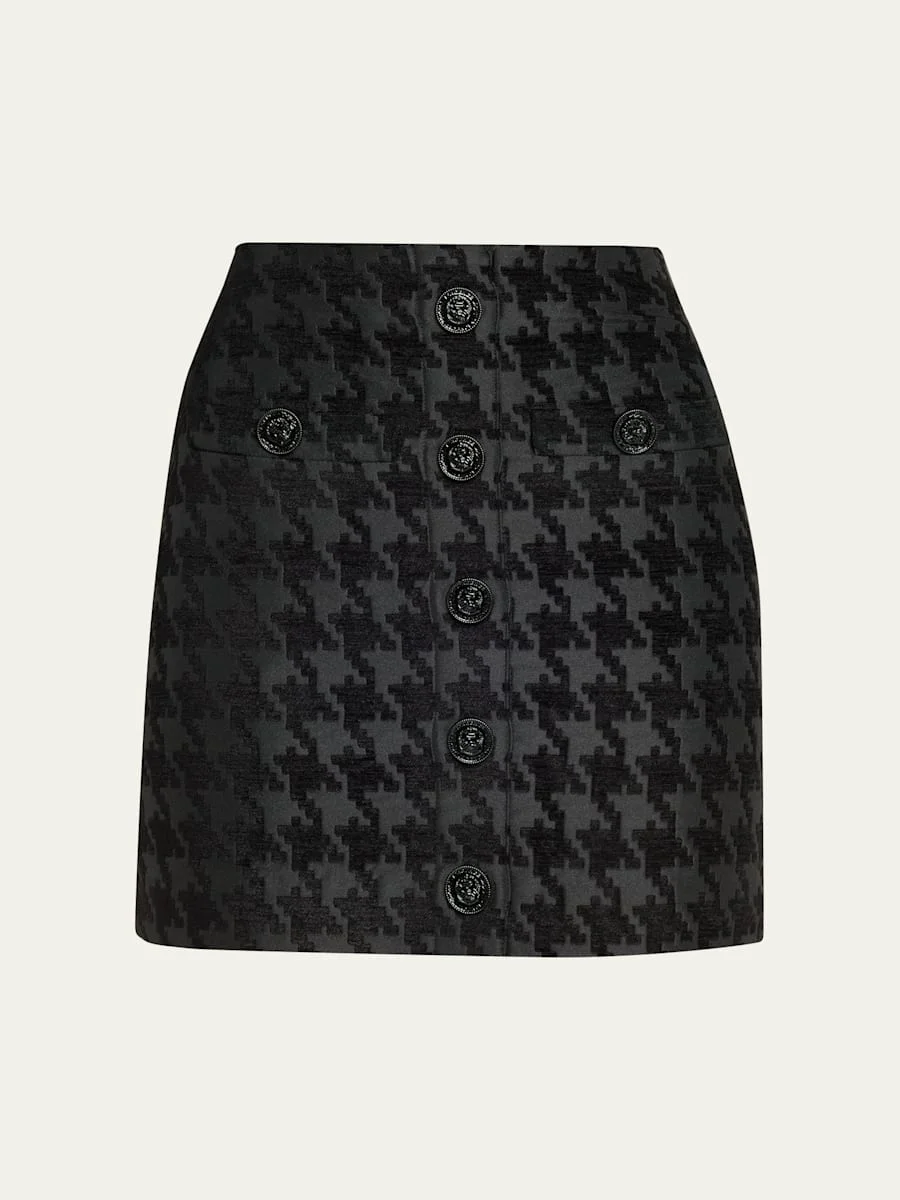 Mireya Houndstooth Jacquard Mini Skirt - 1