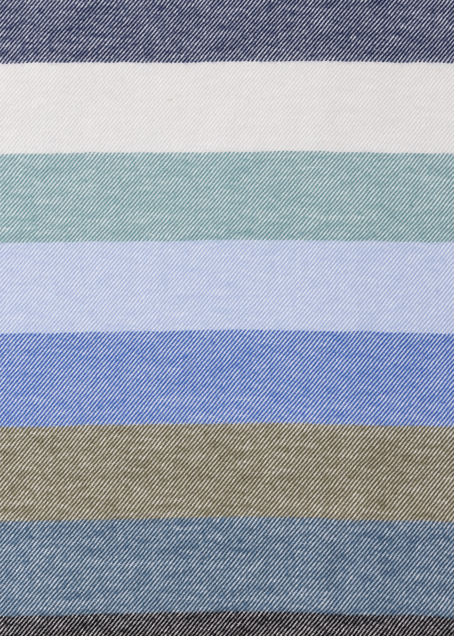 Blue Cotton Stripe Scarf - 4