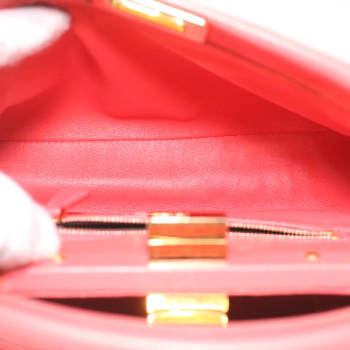 FENDI Micro Picaboo Hand Bag Leather Orange - 10
