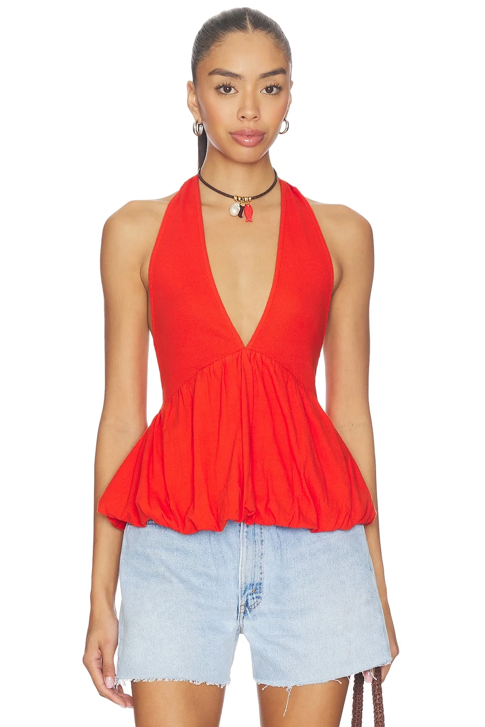 x Free-est Paige Top In Tangerine Tango - 1