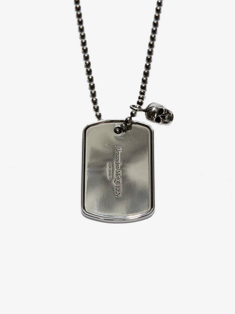 Alexander McQueen Identity Necklace in Antique Silver outlook