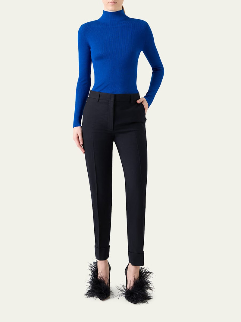 AKRIS Maxima Wool Stretch Flannel Skinny-Leg Ankle Pants outlook