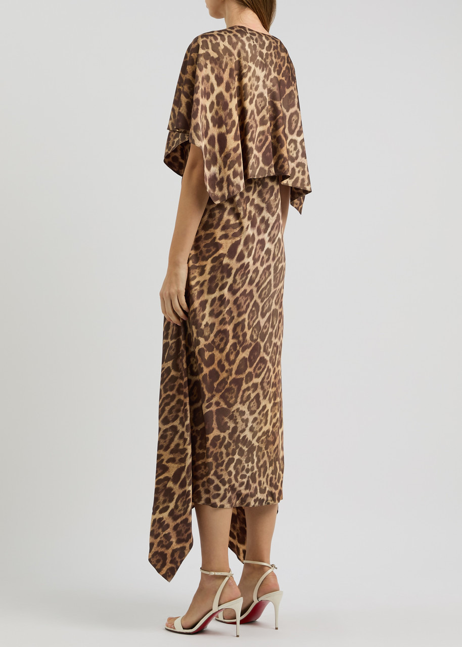 Stella Mccartney Leopard-print Satin Midi Dress - 3