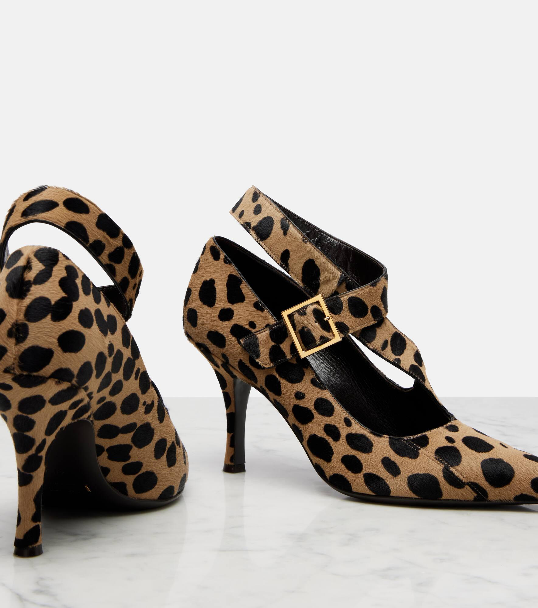 Sloan 85 leopard-print calf hair pumps - 5