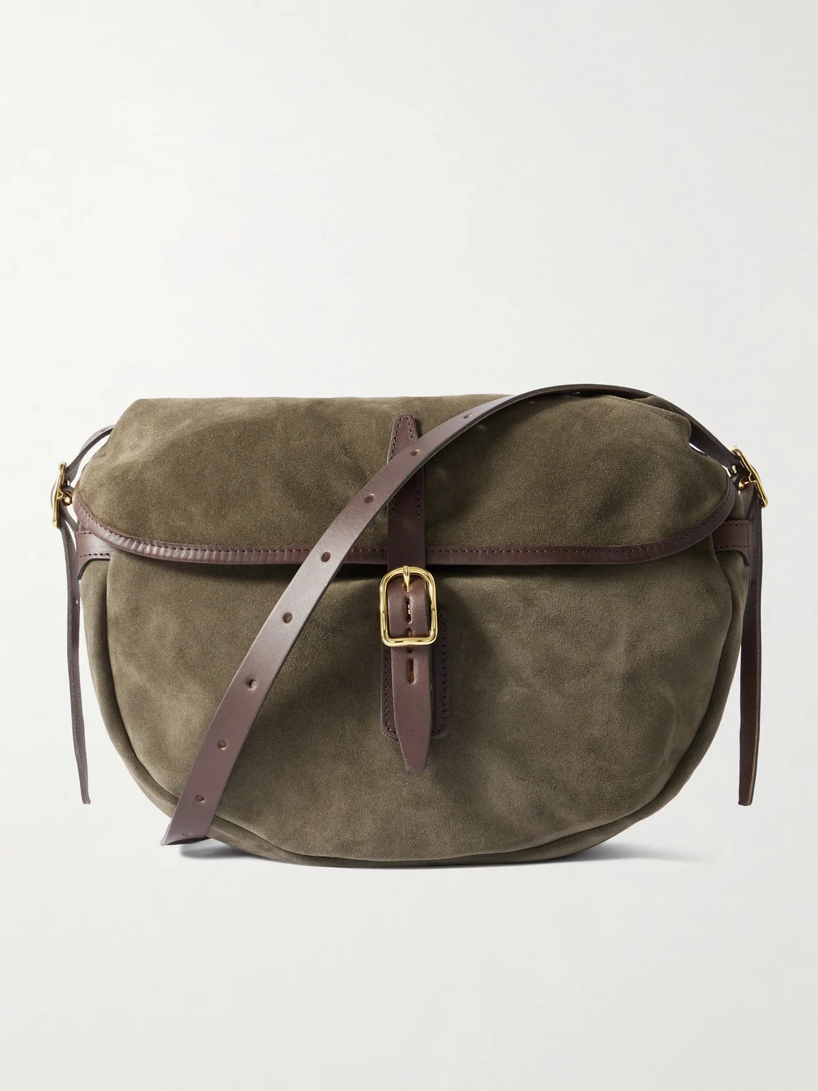 Margot Leather-Trimmed Suede Messenger Bag - 1