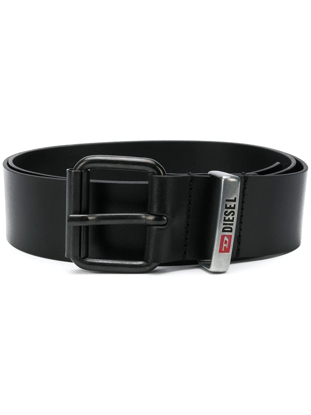 square buckle engraved logo belt - 1