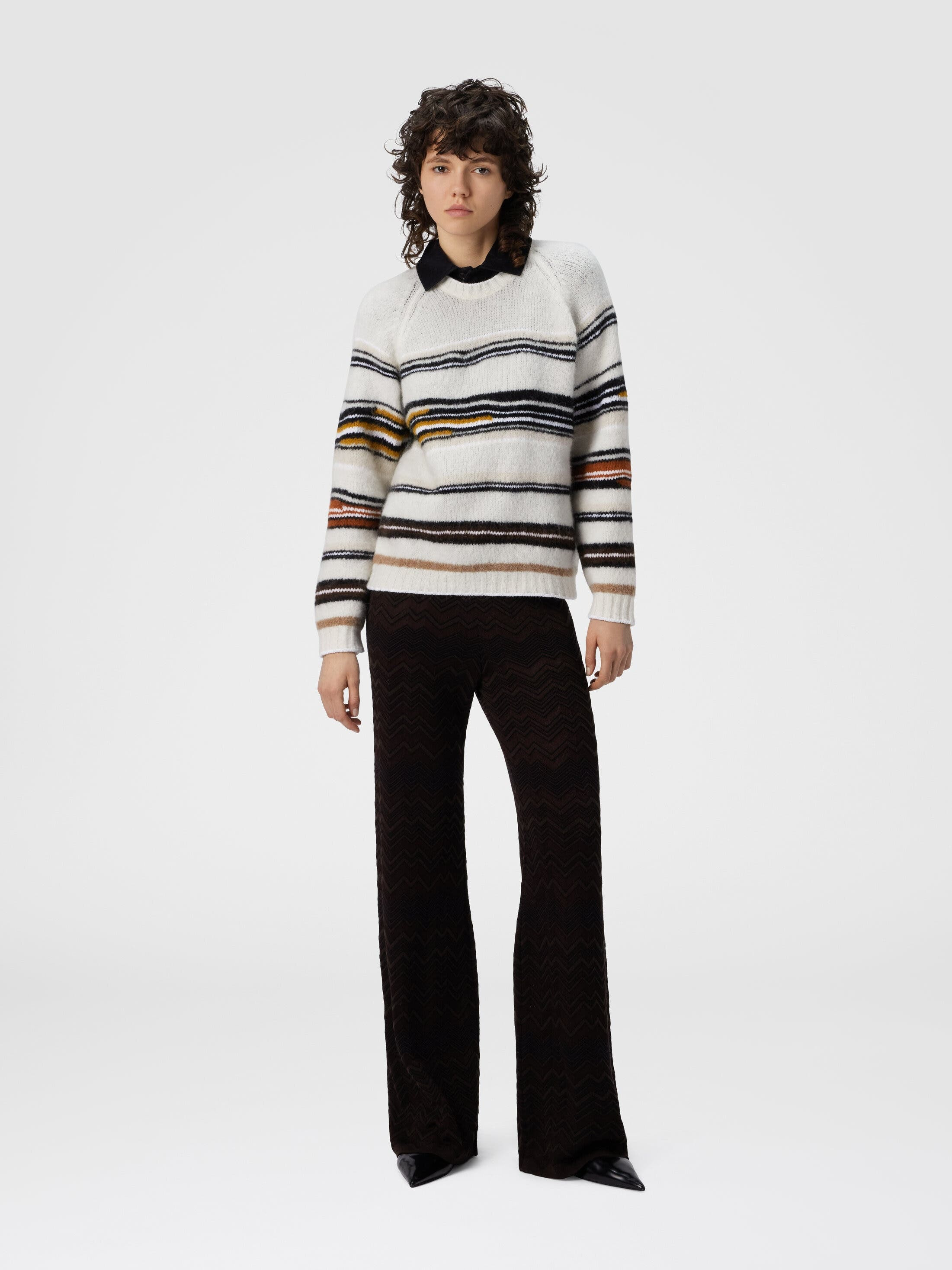Missoni Crew Neck Striped Sweater In Wool, Mohair And Alpaca in Multicoloured at Nordstrom - 2