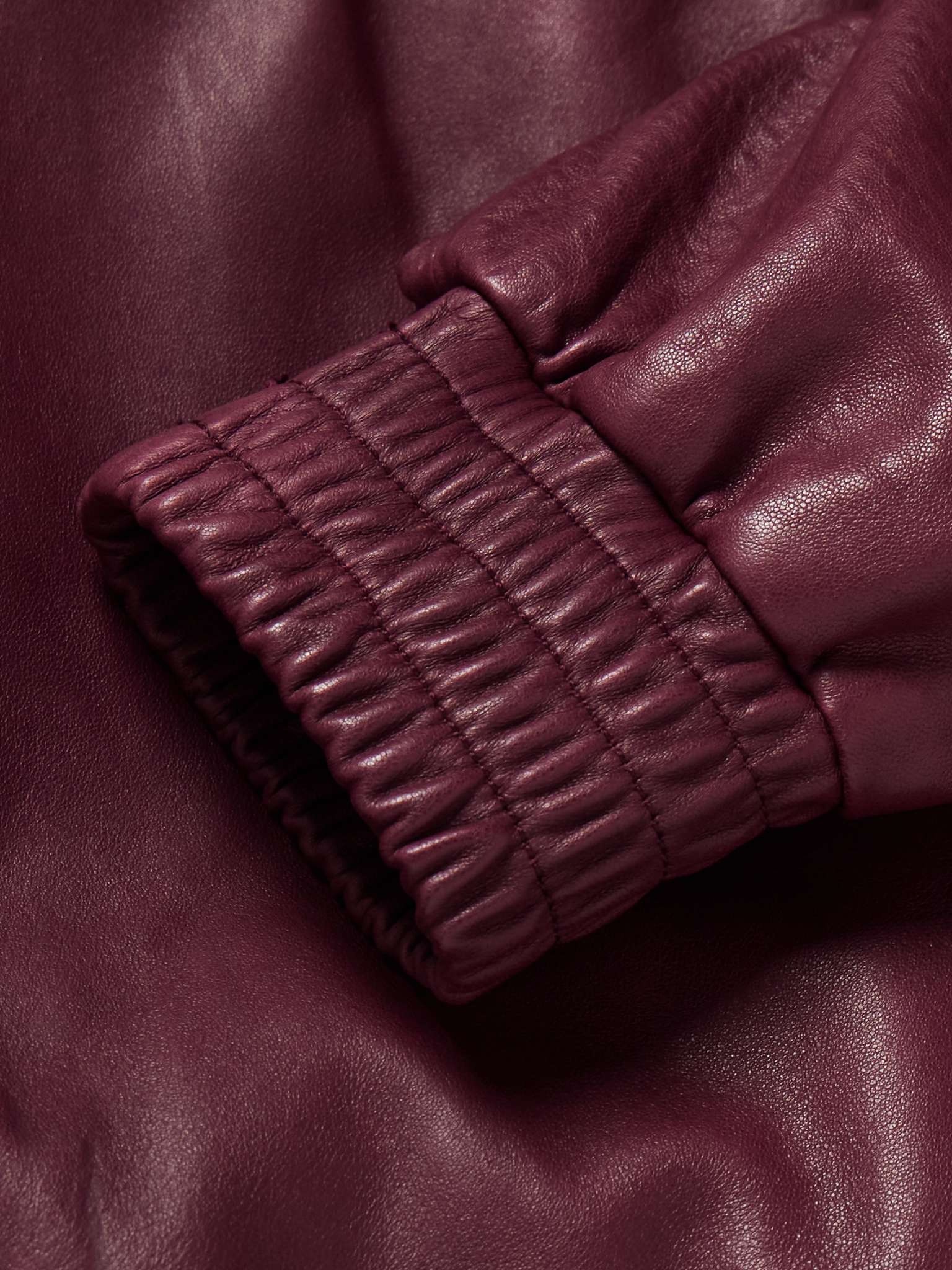 Logo-Embroidered Full-Grain Leather Jacket - 3