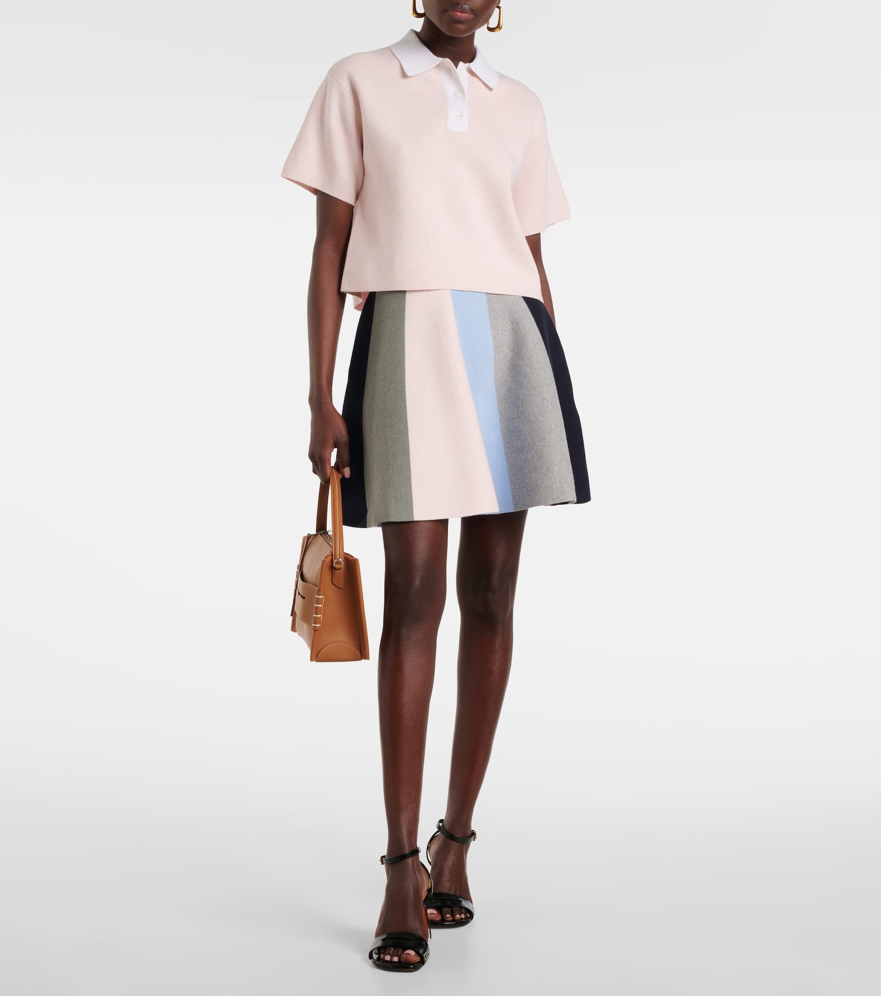 Colorblocked cotton and cashmere miniskirt - 2