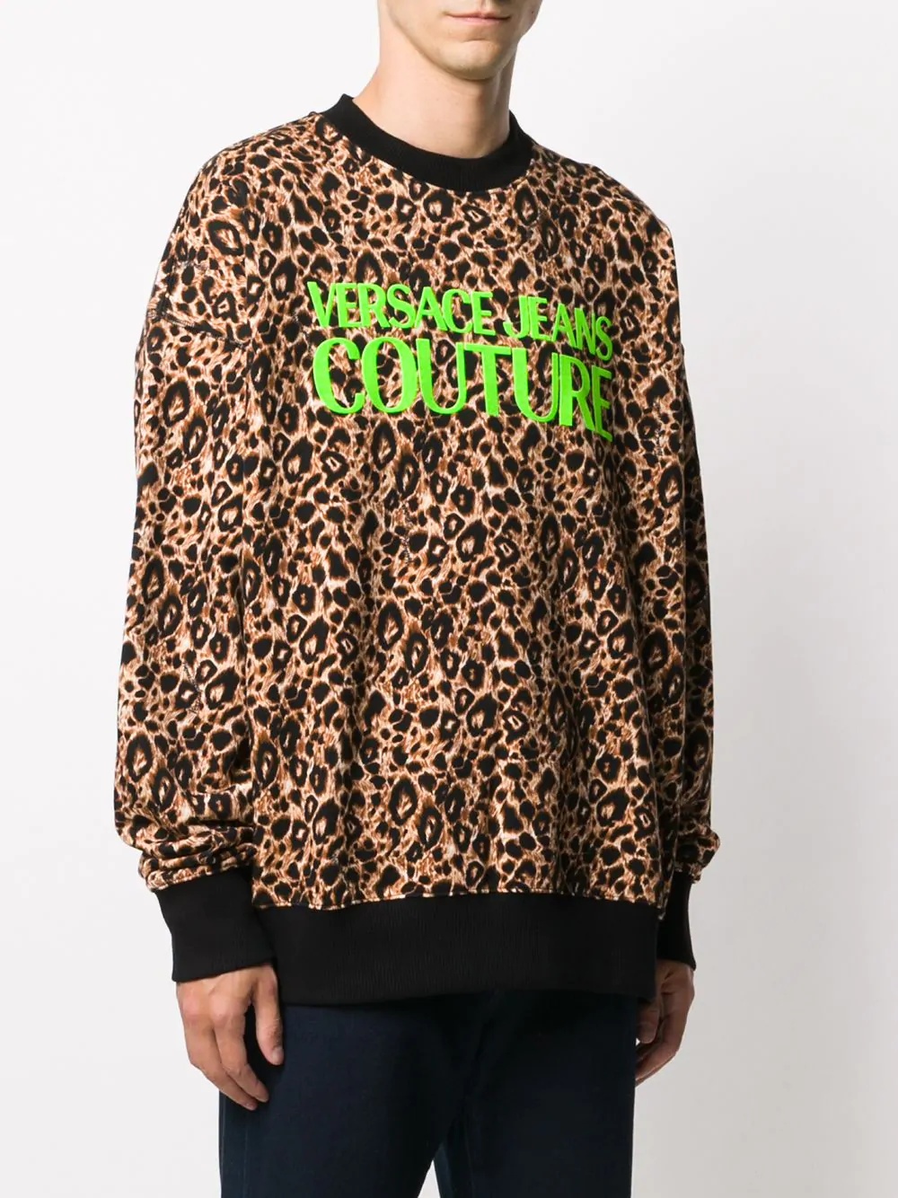 logo-print leopard sweatshirt - 3