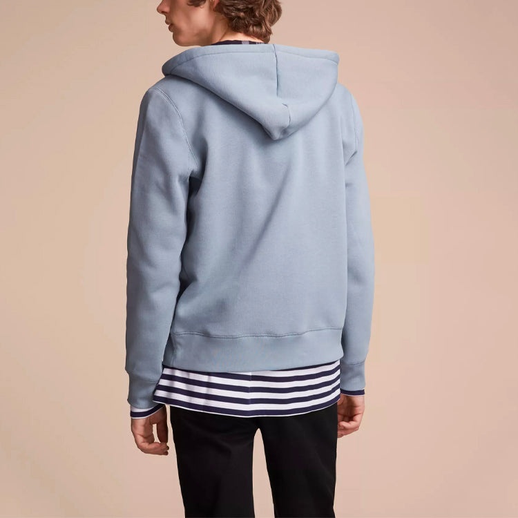 Men's Burberry hooded Zipper Jacket Light Blue 40569551 - 4