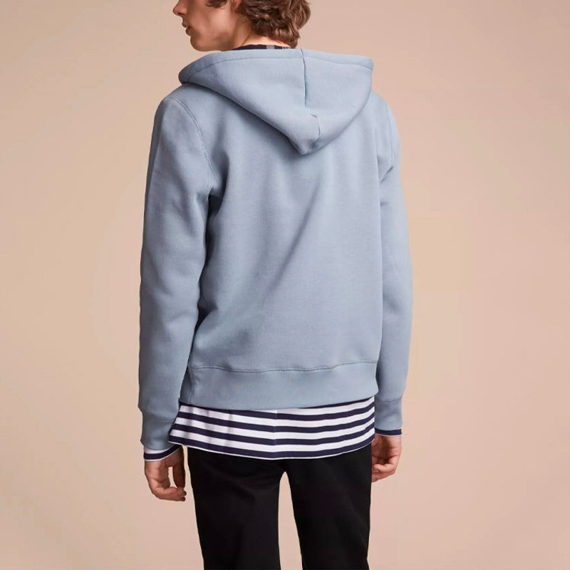 Men's Burberry hooded Zipper Jacket Light Blue 40569551 4